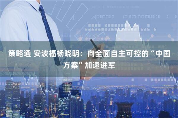 策略通 安波福杨晓明：向全面自主可控的“中国方案”加速进军