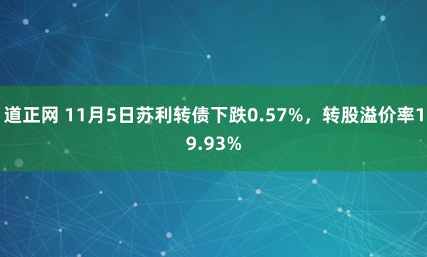 道正网 11月5日苏利转债下跌0.57%，转股溢价率19.93%