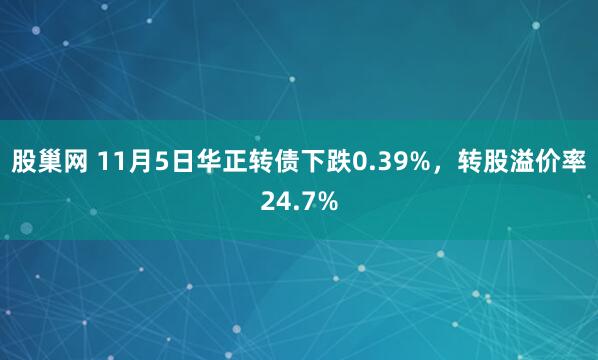 股巢网 11月5日华正转债下跌0.39%，转股溢价率24.7%