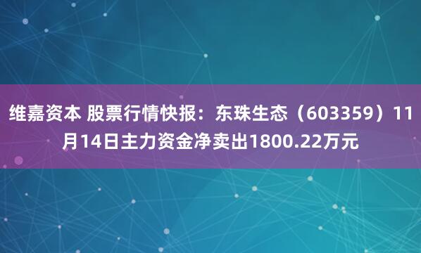 维嘉资本 股票行情快报：东珠生态（603359）11月14日主力资金净卖出1800.22万元